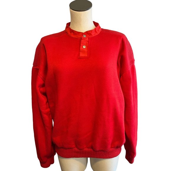 VINTAGE Copper Cove Red 80's Sweater Sweatshirt Fleece Medium - Picture 1 of 13